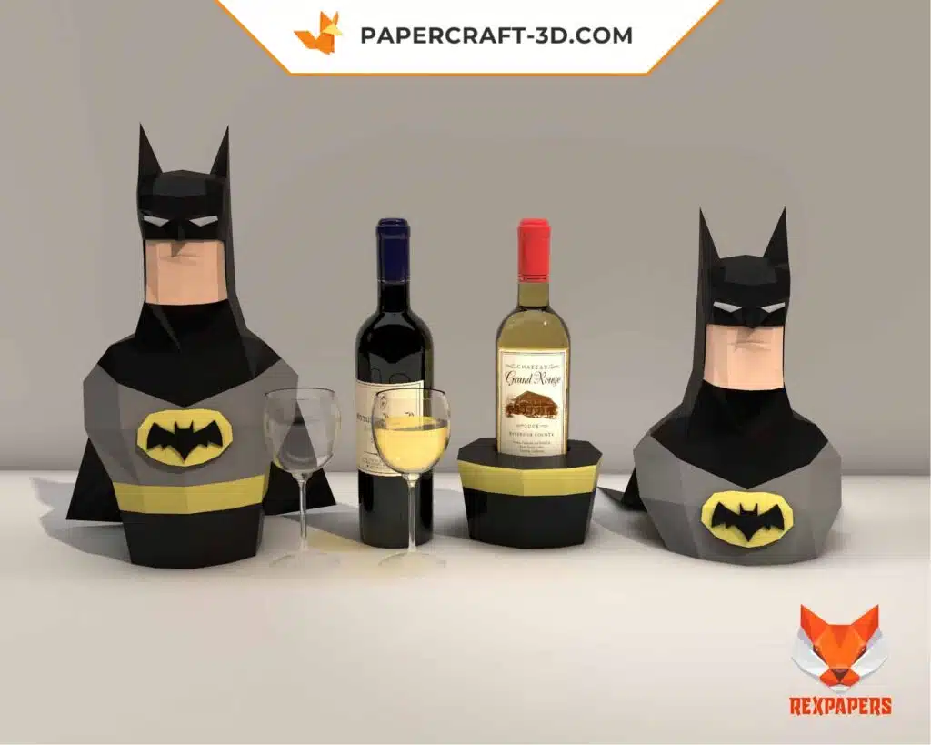 Batman 3D Origami Wine Box Papercraft