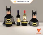 Papercraft Batman wine box in 3D origami