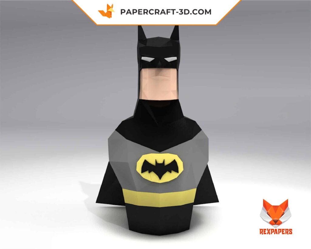 Papercraft de caixa de vinho Batman em origami 3D