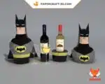 Papercraft Batman wine box in 3D origami