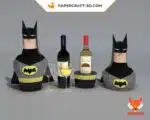Batman 3D Origami Wine Box Papercraft