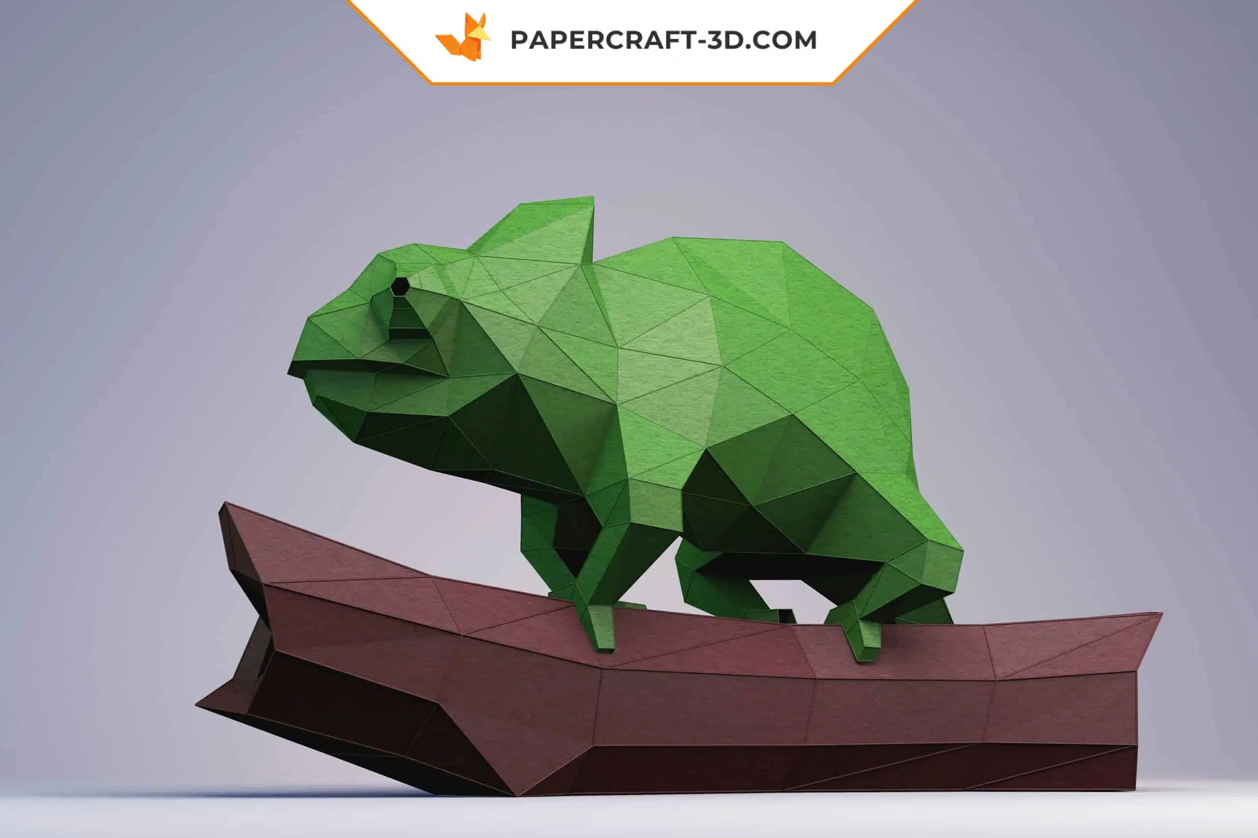 Papercraft Caméléon en papier origami 3D, modèle à télécharger en PDF, weergave 5