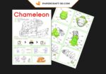 Papercraft chameleon in 3D origami