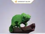 Papercraft Caméléon en papier origami 3D, modèle à télécharger en PDF