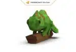 Papercraft Caméléon sur branche en papier 3D, modèle PDF à imprimer, weergave 4