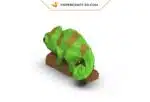 Papercraft Caméléon sur branche en papier 3D, modèle PDF à imprimer, weergave 5