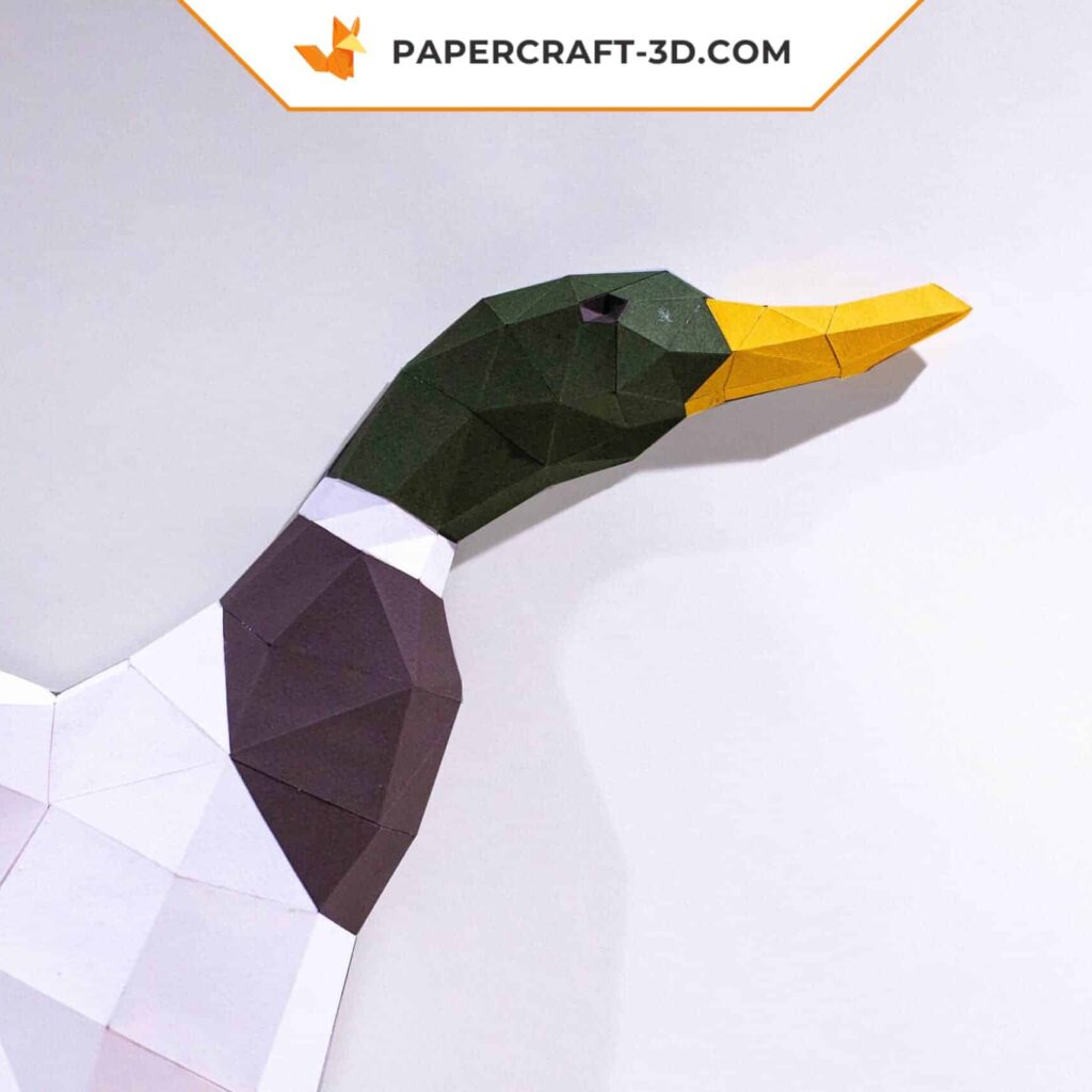 Papercraft de canard colvert en origami
