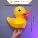 3D origami rubber duck papercraft, view 4