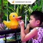 3D origami rubber duck papercraft, view 5