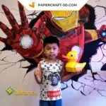 3D origami rubber duck papercraft, view 6