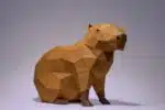 Papercraft Capybaras origami papier 3D, weergave 2
