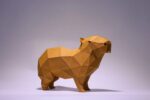 Papercraft of capybara in 3D origami