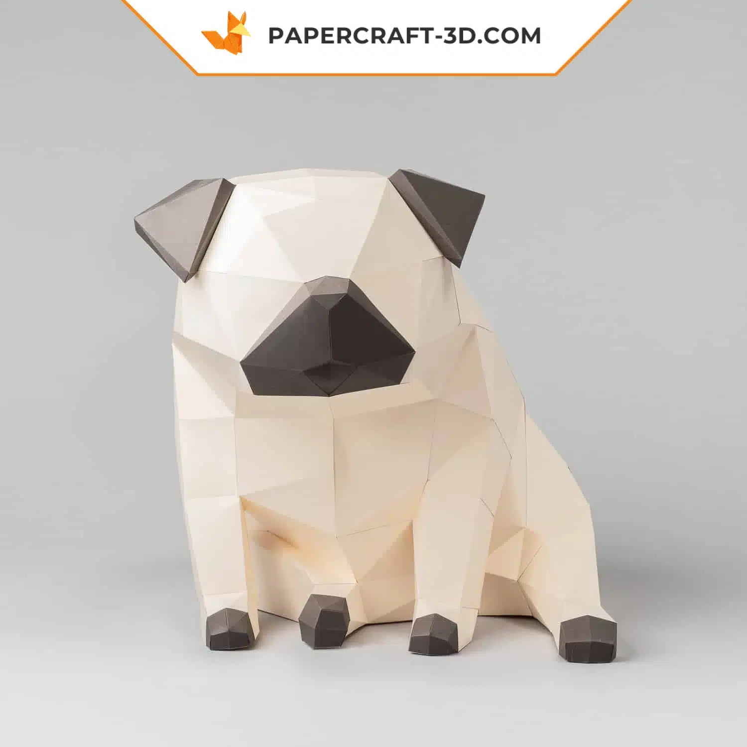 Papercraft pug in 3D origami Papercraft pug in 3D origami