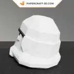 Papercraft casque de Stormtrooper Star Wars en origami papier 3D, vue 3