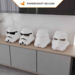 Papercraft capacete de Stormtrooper Star Wars em origami