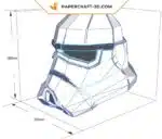 Papercraft casque de Stormtrooper Star Wars en origami papier 3D, vue 7