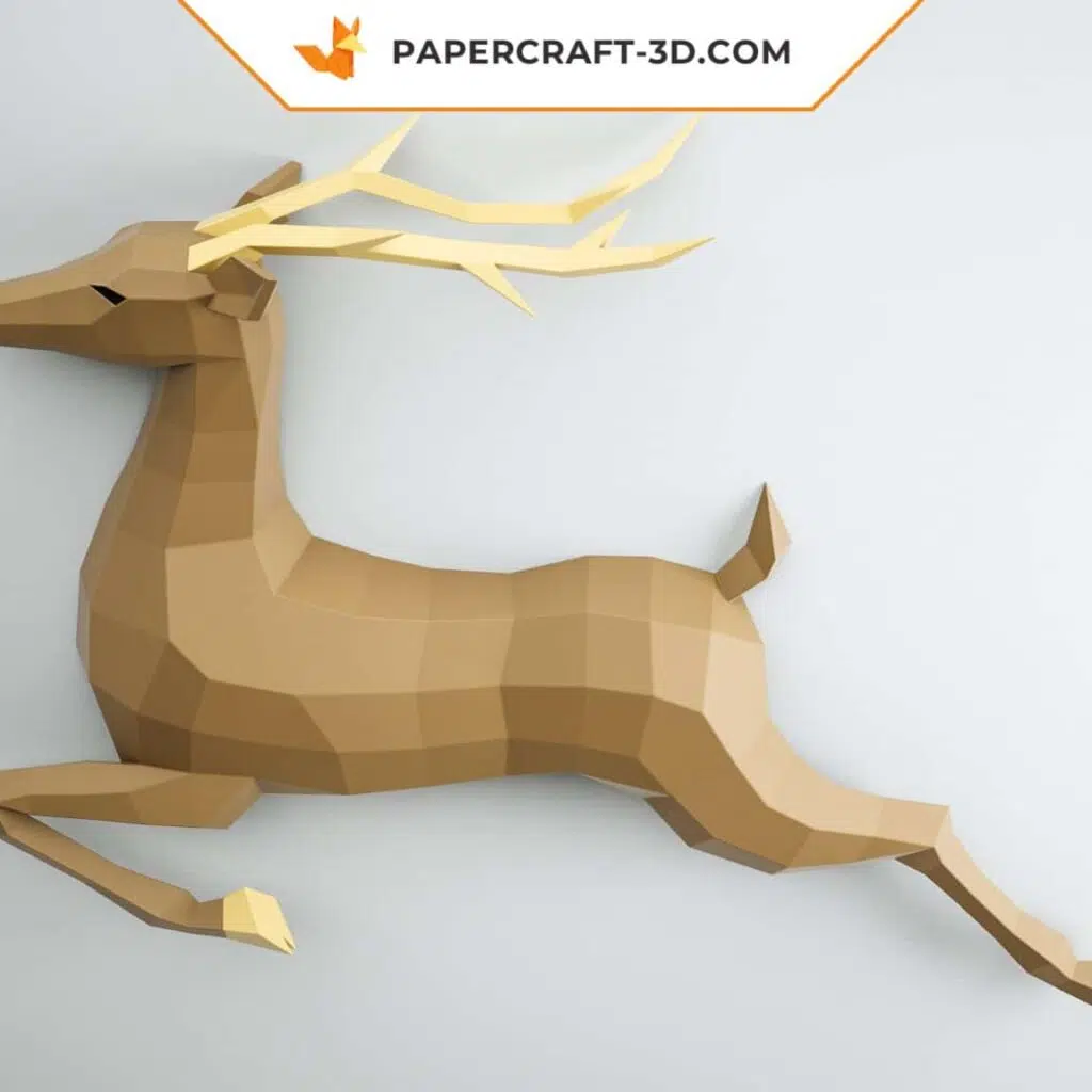 Papercraft panda on branch in 3D origami