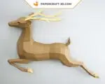 Papercraft de cerf mural en origami 3D