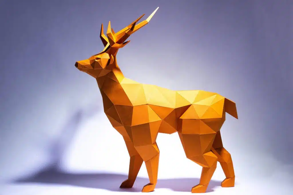 Papercraft cerf origami papier 3D modèle numérique téléchargement DIY, weergave 2
