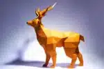 Papercraft cerf origami papier 3D modèle numérique téléchargement DIY, weergave 2