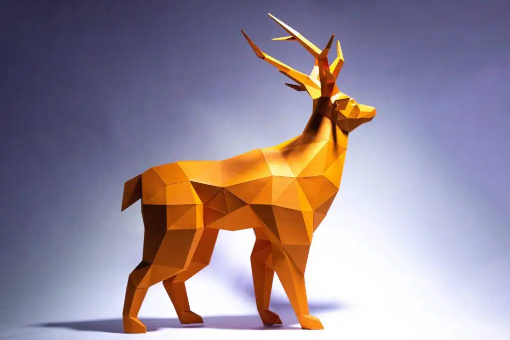 Papercraft cerf origami papier 3D modèle numérique téléchargement DIY