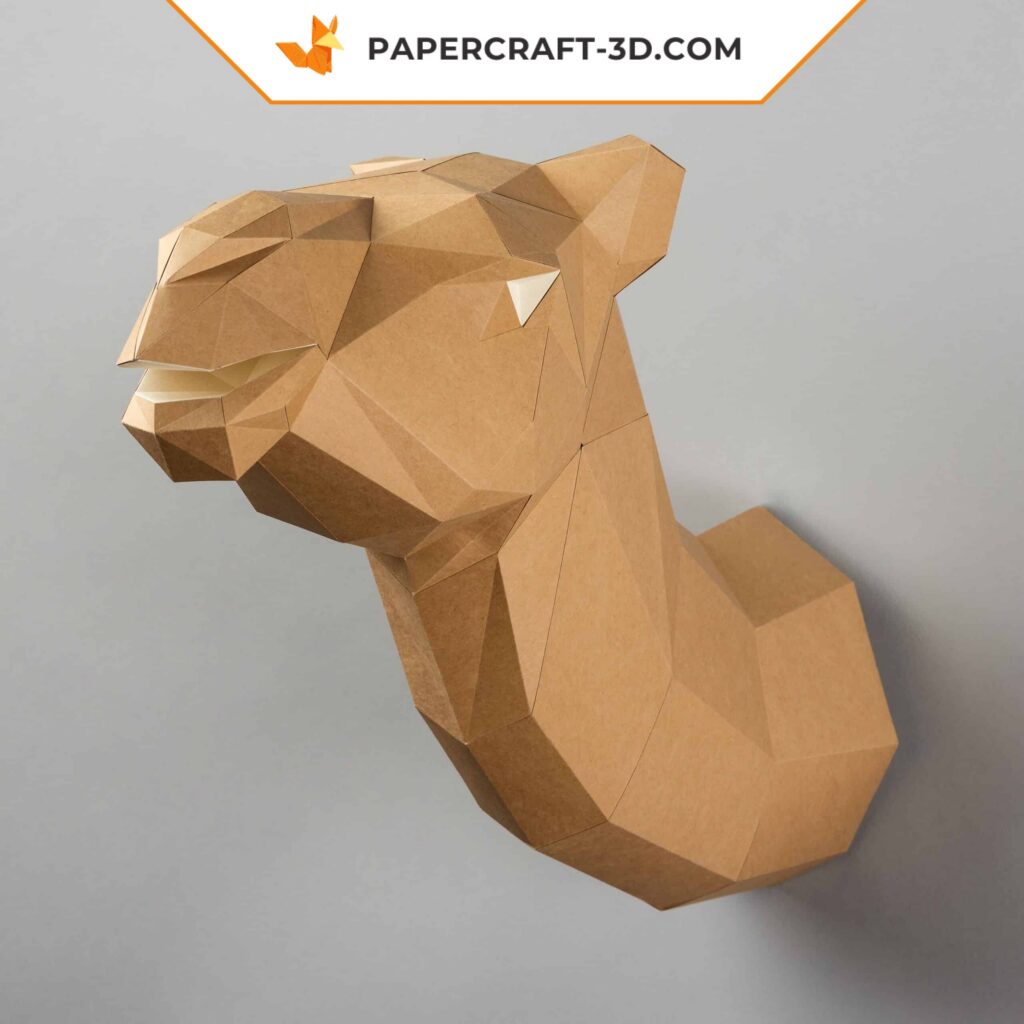 3D origami camel wall papercraft trophy