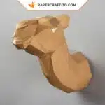 Papercraft trophée de chameau mural en origami 3D