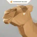 Papercraft trophée de chameau mural en origami 3D