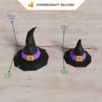 Papercraft witch hat for Halloween in 3D origami