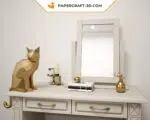 Papercraft de chat noir en origami 3D
