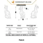 Papercraft Chat Assis en origami papier 3D DIY, vue 2