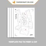 Papercraft Chat Assis en origami papier 3D DIY, vue 9