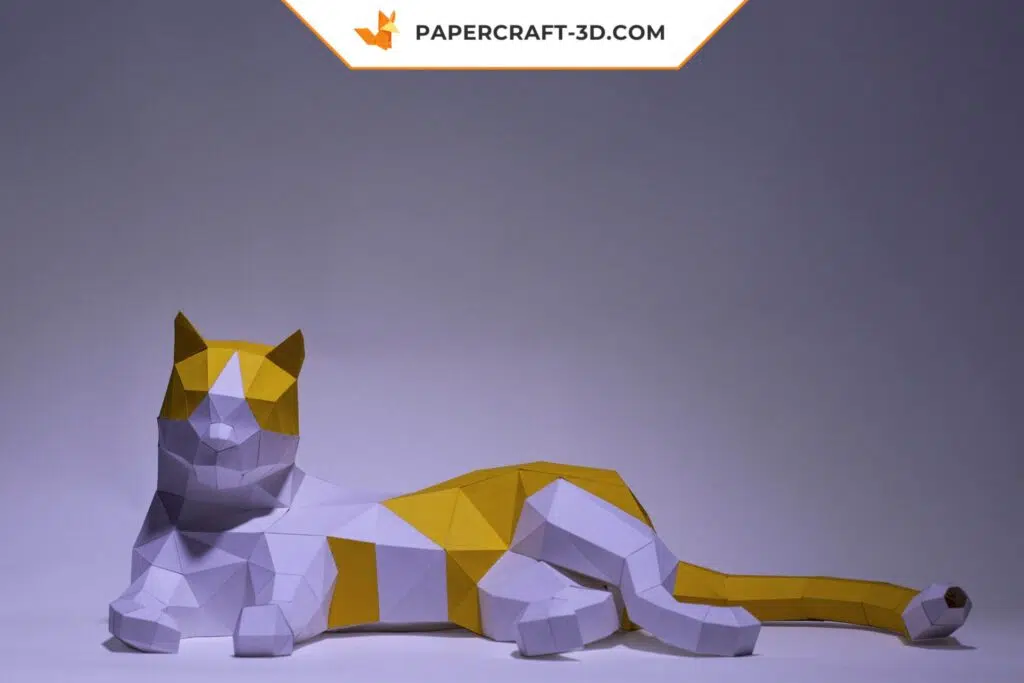 Sleeping Cat Papercraft Origami
