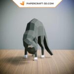 Papercraft of scared cat in origami