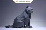 Graue Katzen-Papercraft aus Origami, Ansicht 3