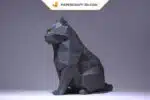 Graue Katzen-Papercraft aus Origami, Ansicht 4