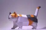 Papercraft chat Munchkin en origami papier 3D à télécharger, weergave 2