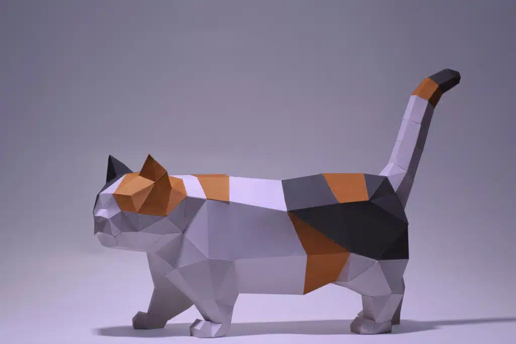 Papercraft chat Munchkin en origami papier 3D à télécharger, weergave 3