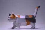 Papercraft chat Munchkin en origami papier 3D à télécharger, weergave 3