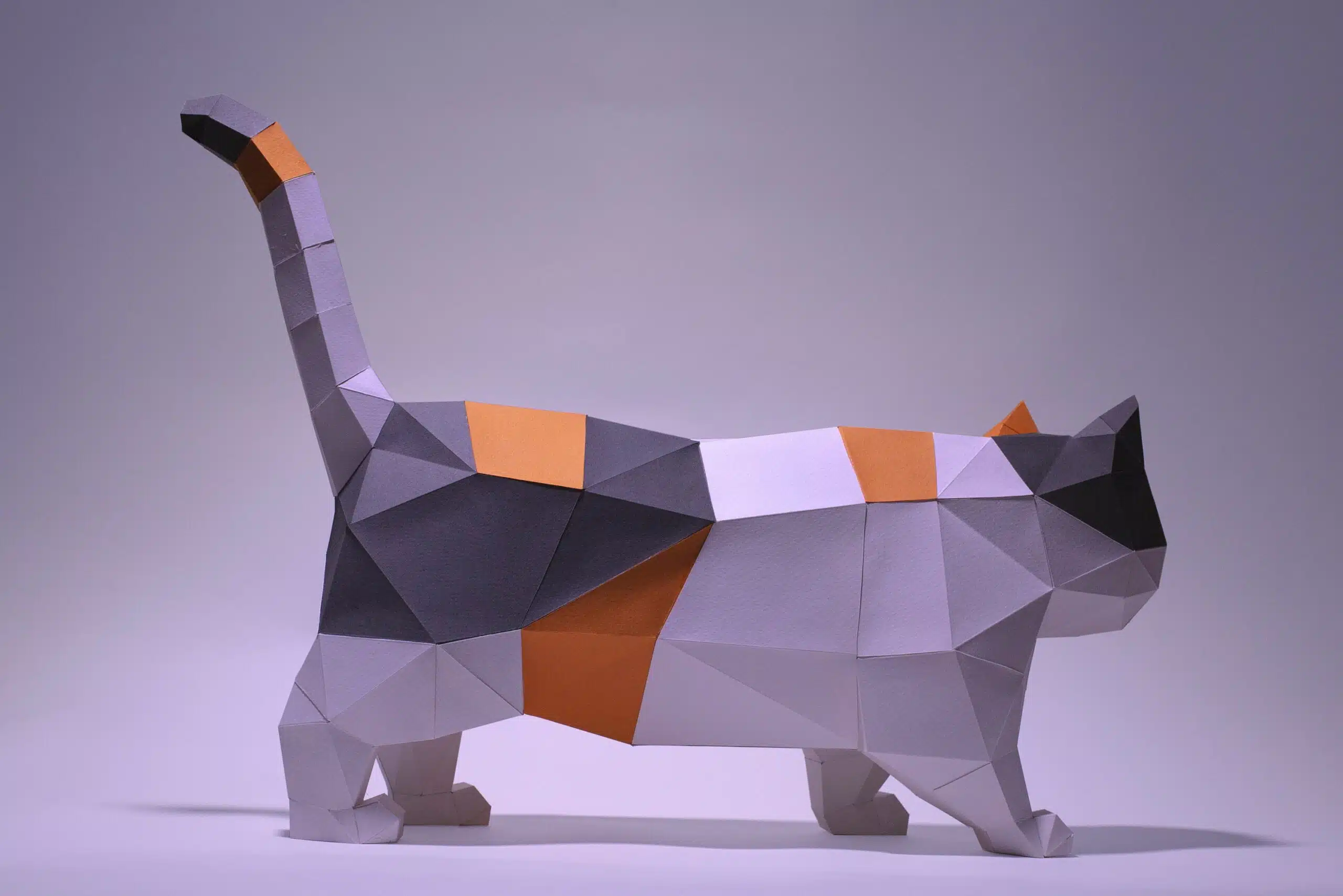 Papercraft chat Munchkin en origami papier 3D à télécharger, weergave 4