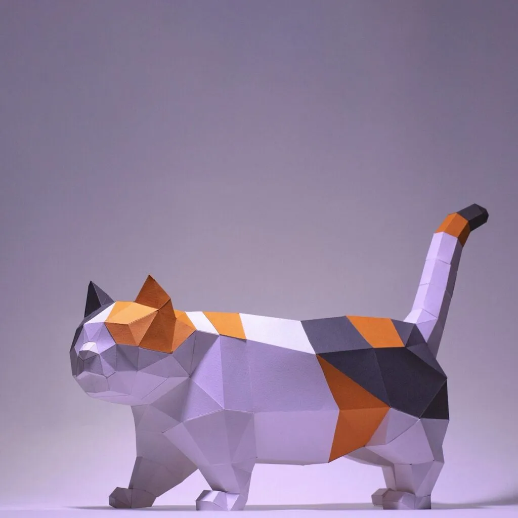 Papercraft gatto Munchkin in origami 3D