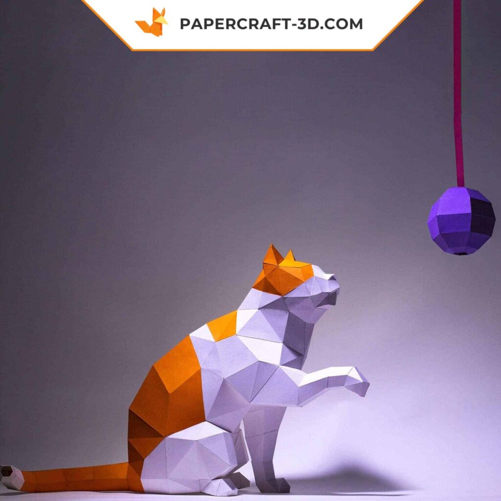 Papercraft cat in 3D origami Papercraft cat in 3D origami
