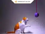 Papercraft Chat origami papier 3D à faire soi-même