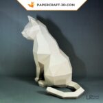 Papercraft cat in 3D origami