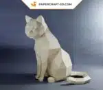 Papercraft chat origami papier 3D modèle digital DIY