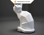 Papercraft de chat en origami 3D