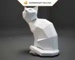 Papercraft chat origami papier 3D modèle PDF, weergave 2