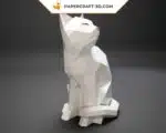 Papercraft chat origami papier 3D modèle PDF, weergave 3