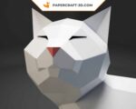 Papercraft cat in 3D origami