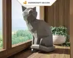 Papercraft chat origami papier 3D modèle PDF, weergave 5